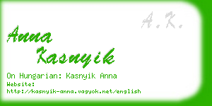 anna kasnyik business card